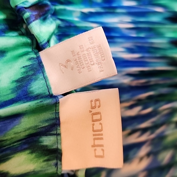 Stunning Chico’s Full length Skirt Blue Green sz 3 - Picture 4 of 7